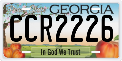 GA license plate CCR2226