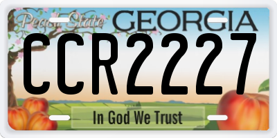 GA license plate CCR2227