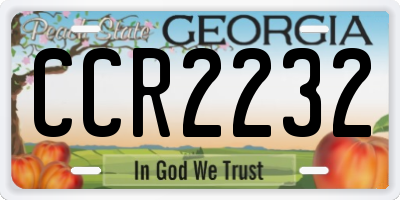 GA license plate CCR2232