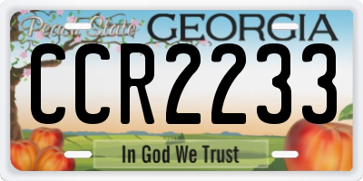 GA license plate CCR2233