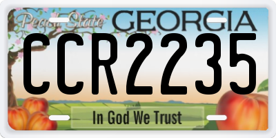 GA license plate CCR2235