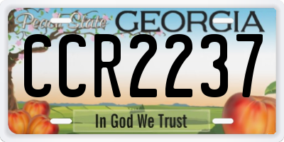 GA license plate CCR2237