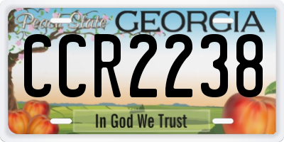 GA license plate CCR2238