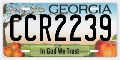 GA license plate CCR2239