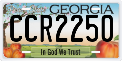 GA license plate CCR2250