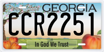 GA license plate CCR2251