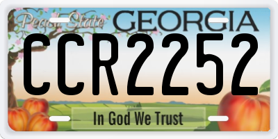 GA license plate CCR2252