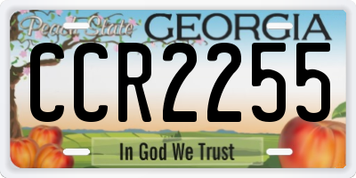 GA license plate CCR2255