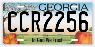 GA license plate CCR2256