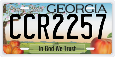 GA license plate CCR2257