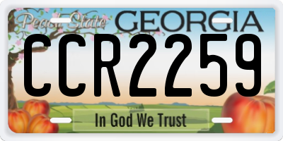 GA license plate CCR2259
