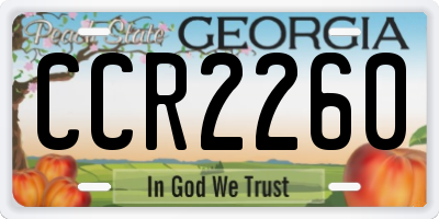 GA license plate CCR2260