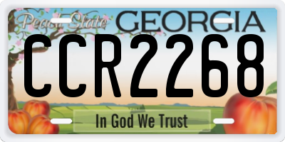 GA license plate CCR2268