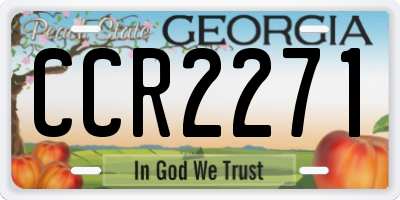 GA license plate CCR2271