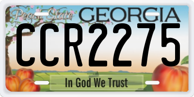 GA license plate CCR2275
