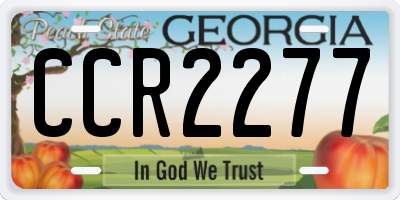 GA license plate CCR2277