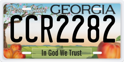 GA license plate CCR2282