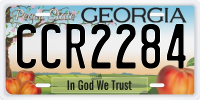 GA license plate CCR2284