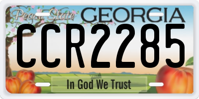 GA license plate CCR2285