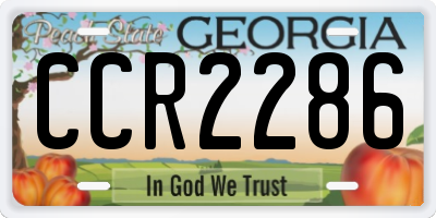 GA license plate CCR2286