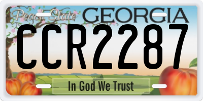 GA license plate CCR2287