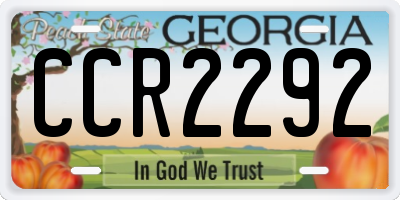 GA license plate CCR2292