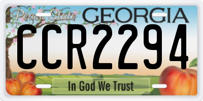 GA license plate CCR2294