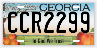 GA license plate CCR2299