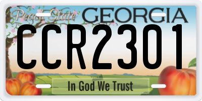 GA license plate CCR2301