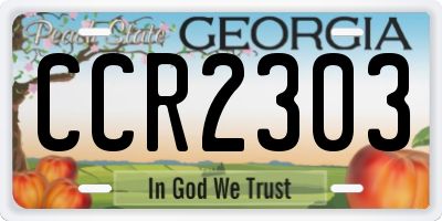 GA license plate CCR2303