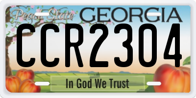 GA license plate CCR2304