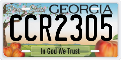GA license plate CCR2305