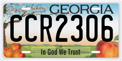 GA license plate CCR2306