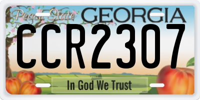 GA license plate CCR2307