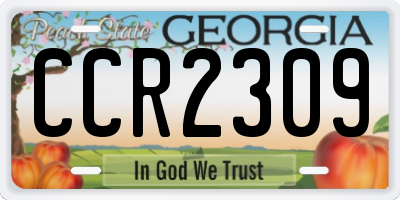 GA license plate CCR2309