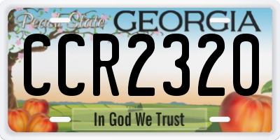 GA license plate CCR2320