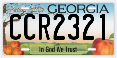 GA license plate CCR2321