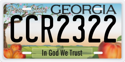 GA license plate CCR2322