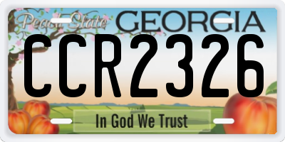 GA license plate CCR2326