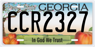 GA license plate CCR2327