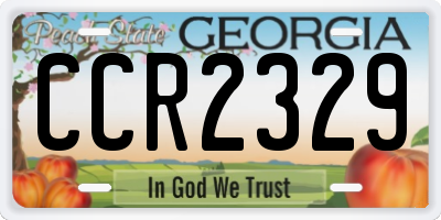 GA license plate CCR2329