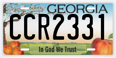 GA license plate CCR2331