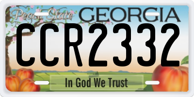 GA license plate CCR2332