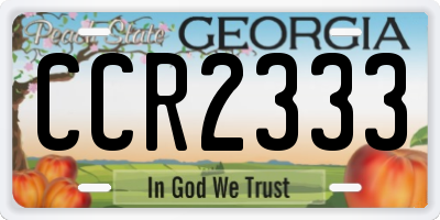 GA license plate CCR2333