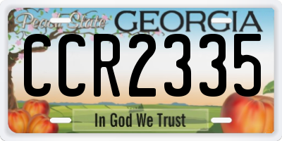 GA license plate CCR2335