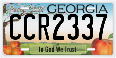 GA license plate CCR2337