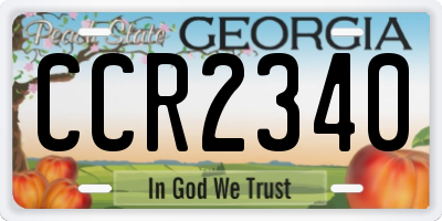 GA license plate CCR2340