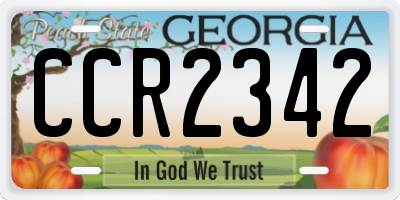 GA license plate CCR2342