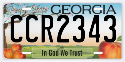 GA license plate CCR2343