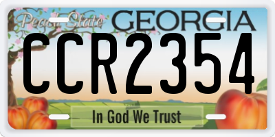 GA license plate CCR2354